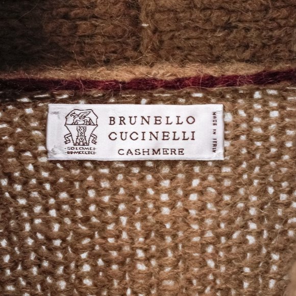 SOLD Brunello Cucinelli Colorblock Shawl Collar Cardigan - Picture 5 of 13